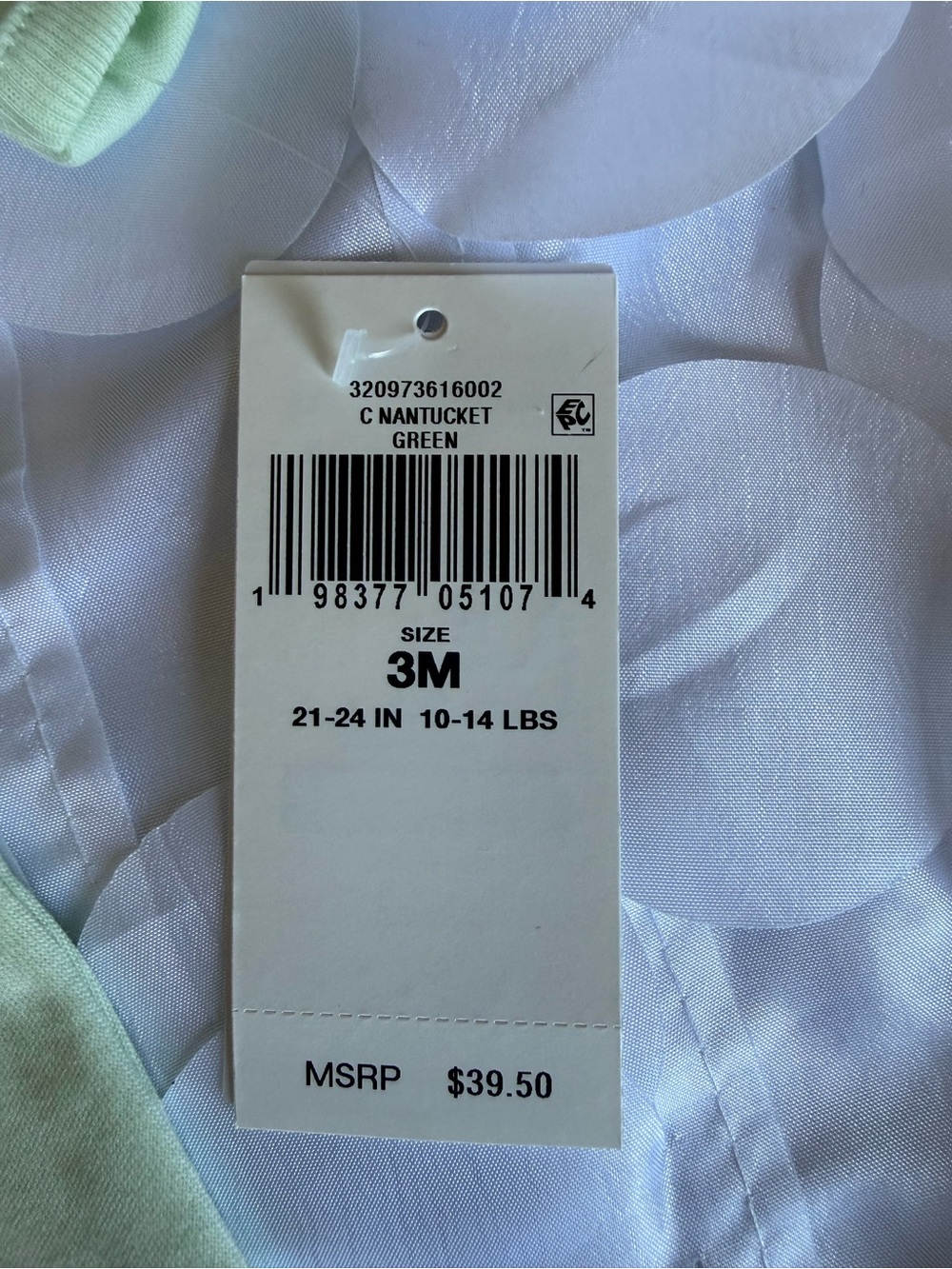 Ralph Lauren Light Green Footed Cotton One-Piece - Picture 4 of 4